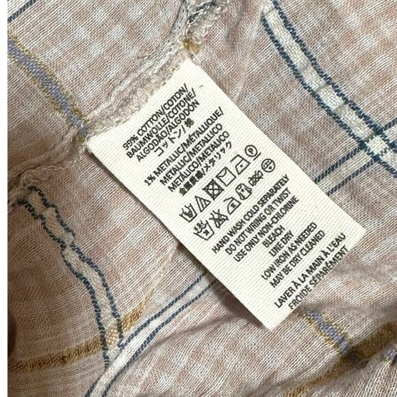 Womens Free People brand stride metallic pink gold plaid oversized tunic top sm. - Picture 9 of 10